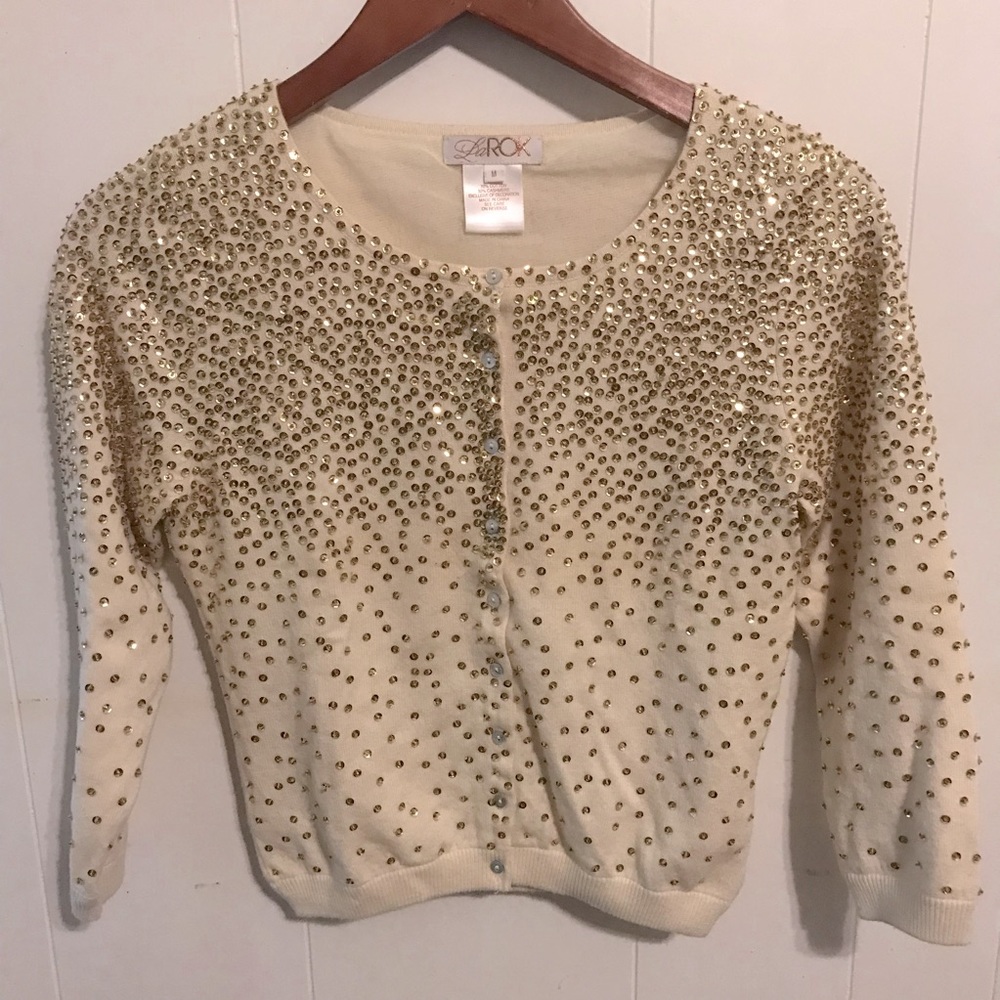 LaRok sequined cardigan sweater
